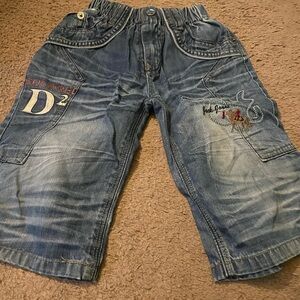 Jack & Jones Boys Blue Washed Denim Cargo Jeans